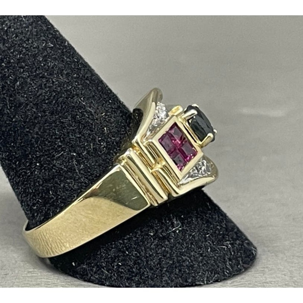 14k Solid Yellow Gold Sapphire, Ruby, Emerald And… - image 2